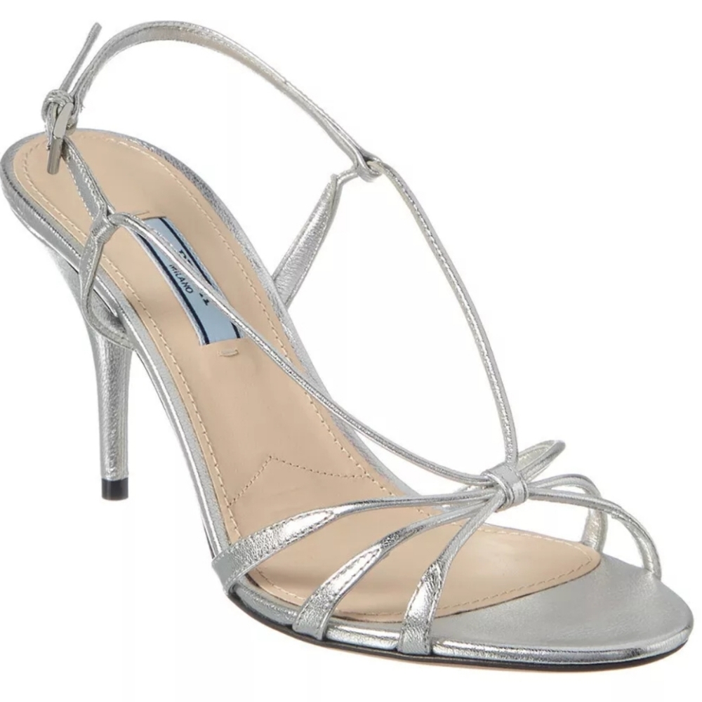 PRADA85 metallic slingback sandals